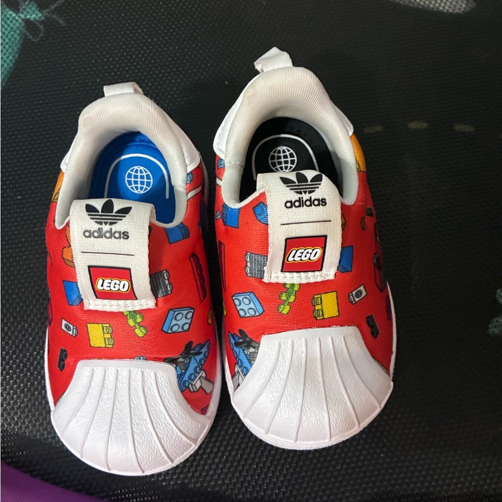 Adidas Kids Red and White LEGO Sneakers